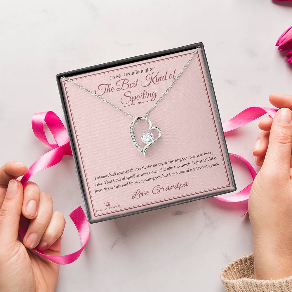 The Best Kind of Spoiling - Forever Love Necklace for Granddaughter - personalized keepsake gift from SKH Radiant Expressions