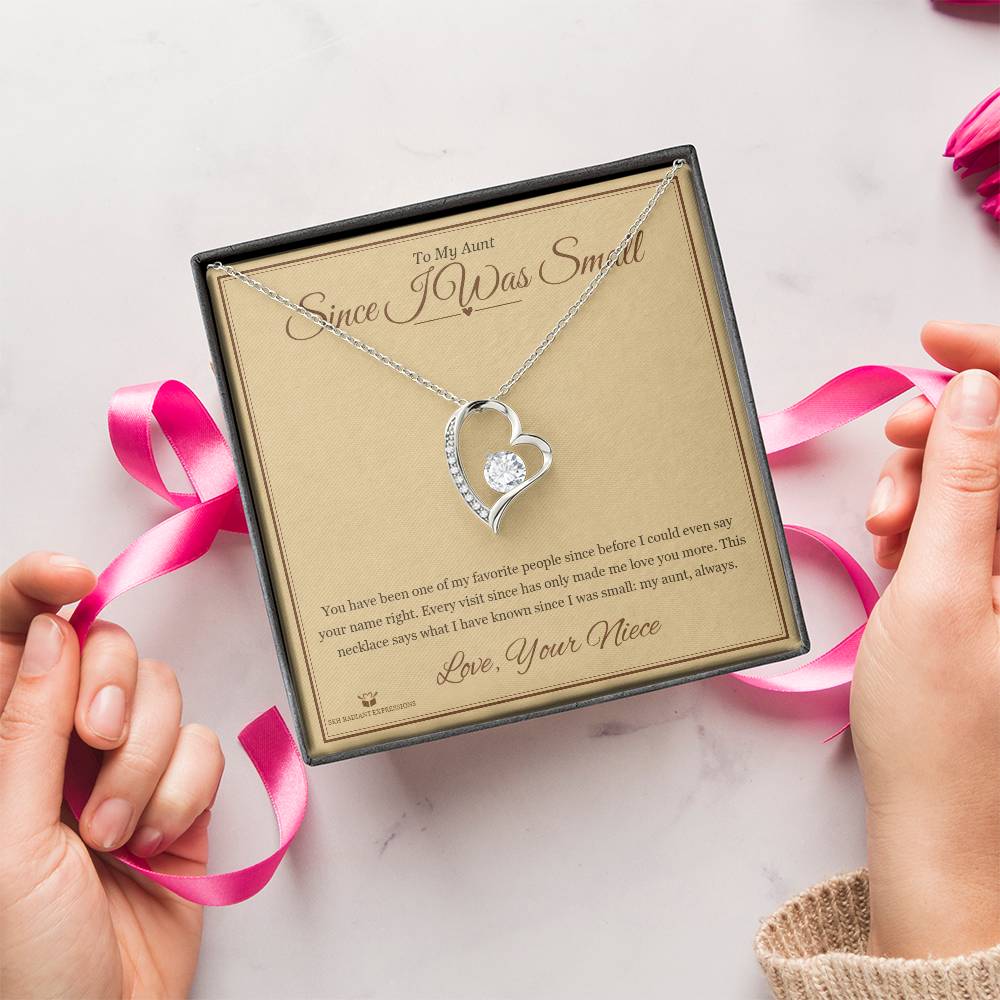 Since I Was Small - Forever Love Necklace for Aunt - personalized keepsake gift from SKH Radiant Expressions