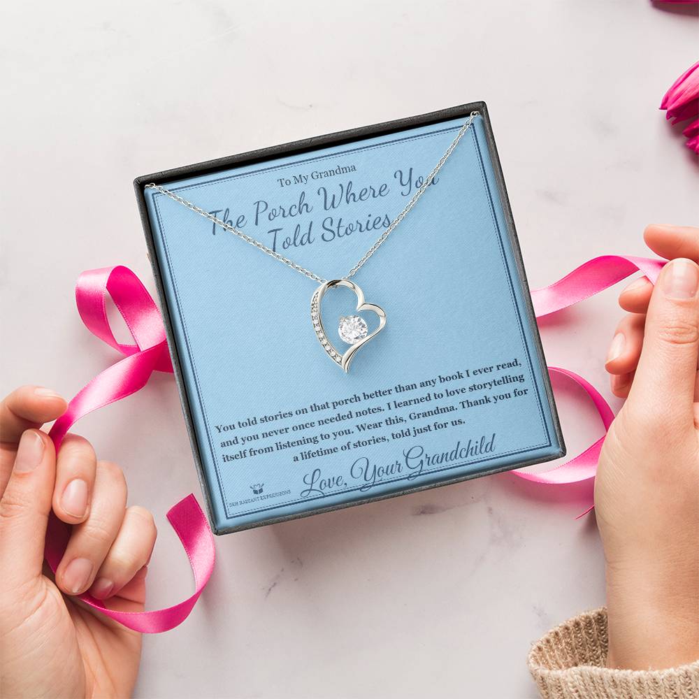 The Porch Where You Told Stories - Forever Love Necklace for Grandmother - personalized keepsake gift from SKH Radiant Expressions