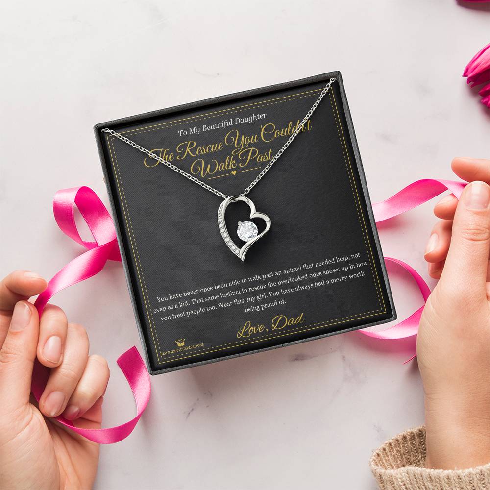 The Rescue You Couldn't Walk Past - Forever Love Necklace for Daughter - personalized keepsake gift from SKH Radiant Expressions