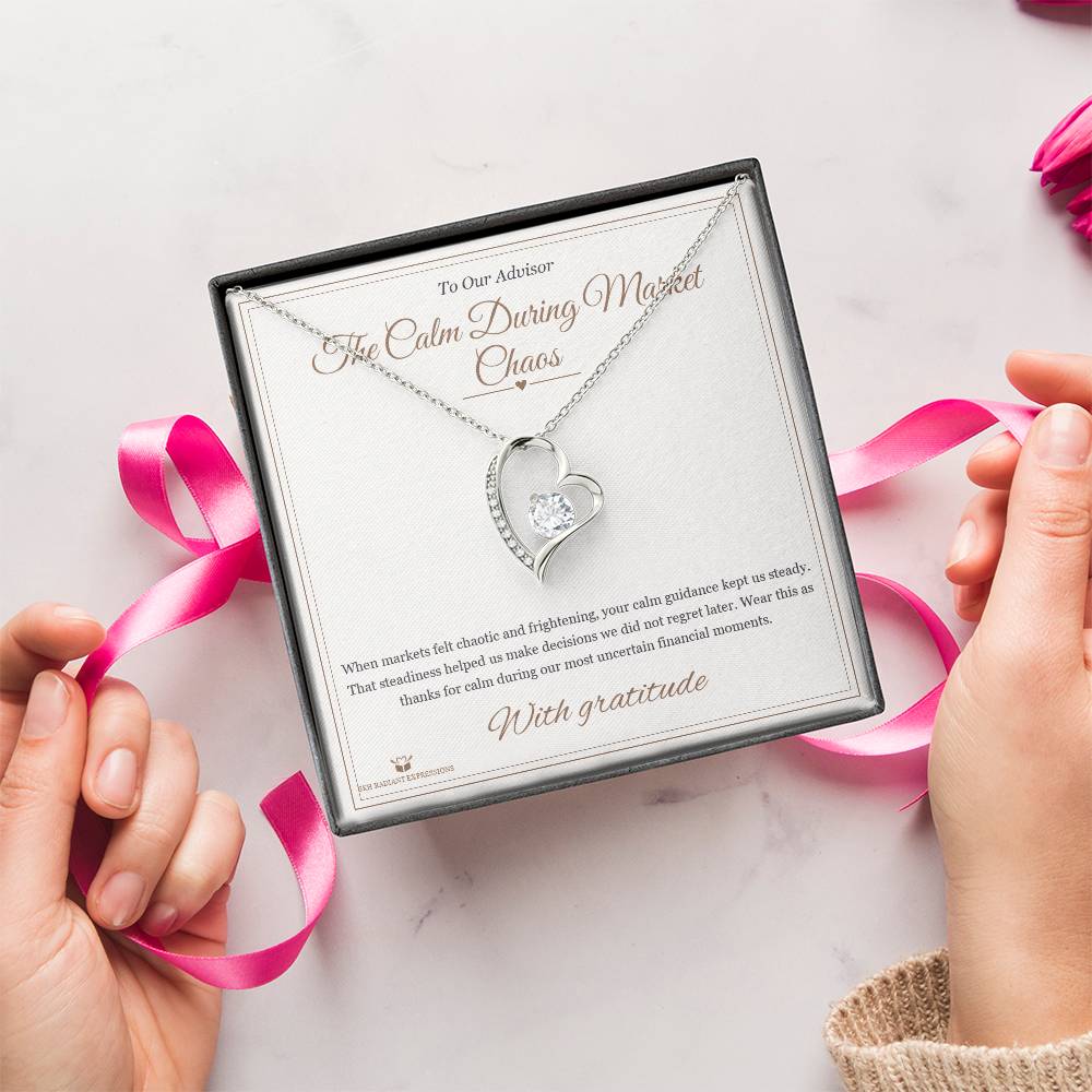 The Calm During Market Chaos - Forever Love Necklace for Advisor - personalized keepsake gift from SKH Radiant Expressions