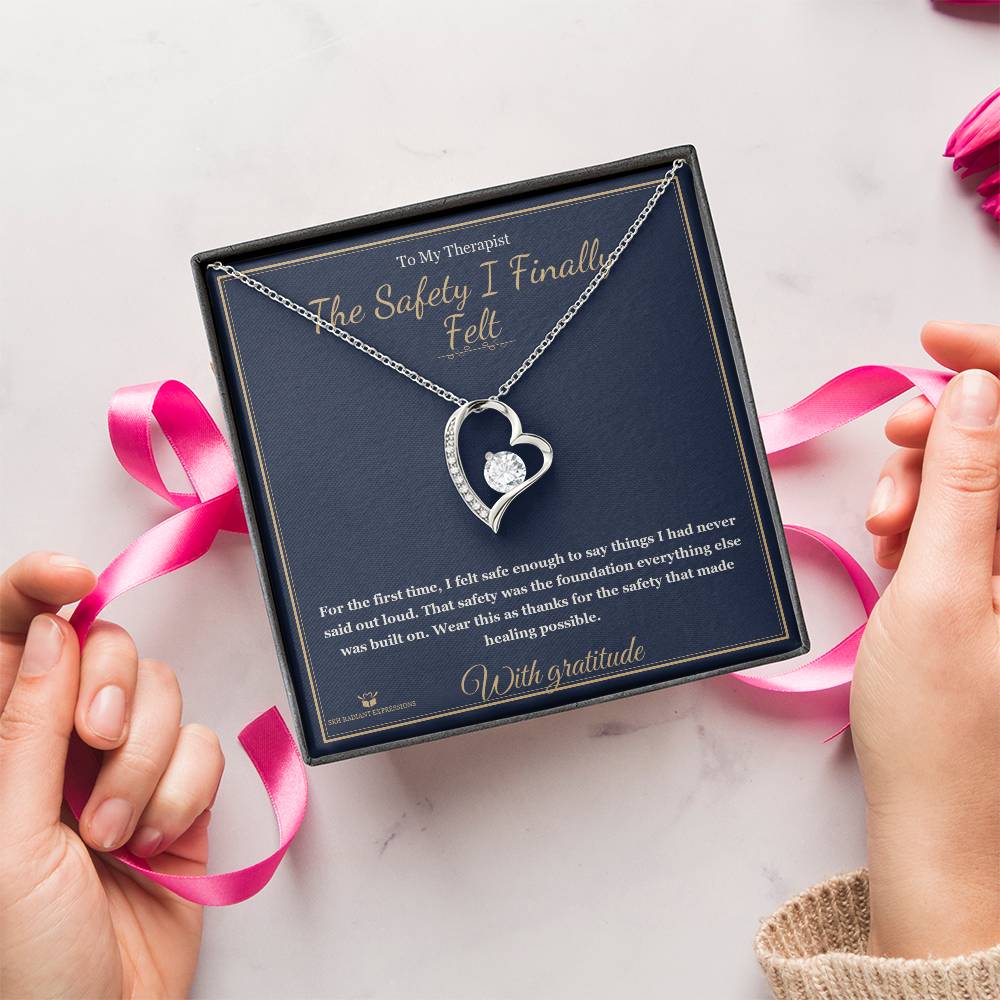 The Safety I Finally Felt - Forever Love Necklace for Therapist - personalized keepsake gift from SKH Radiant Expressions