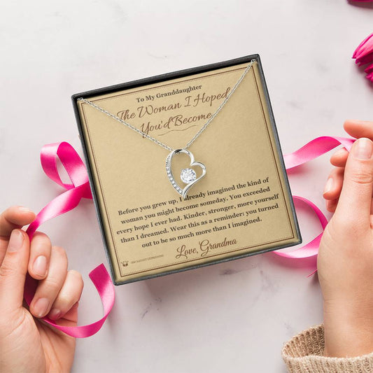 The Woman I Hoped You'd Become - Forever Love Necklace for Granddaughter - personalized keepsake gift from SKH Radiant Expressions
