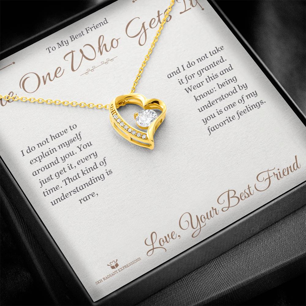 Engraved Forever Love Necklace with message for best friend