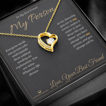 Engraved Forever Love Necklace with message for best friend