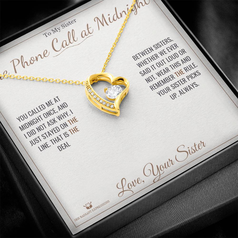 Forever Love Necklace engraved with your own words for sister