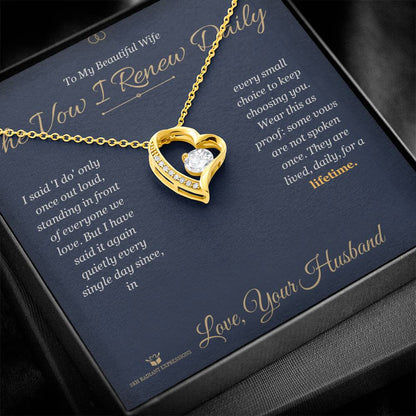 Forever Love Necklace with personalized message card for wife