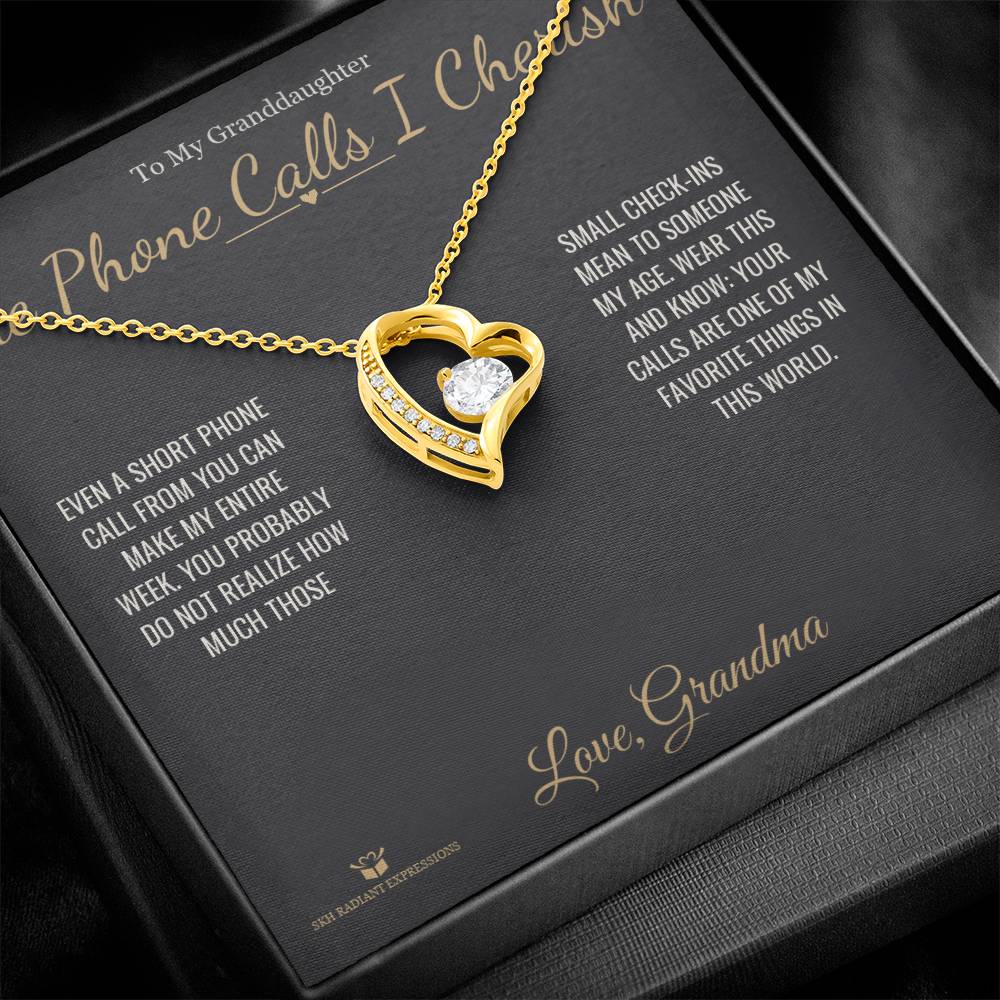 Forever Love Necklace engraved with your own words for granddaughter