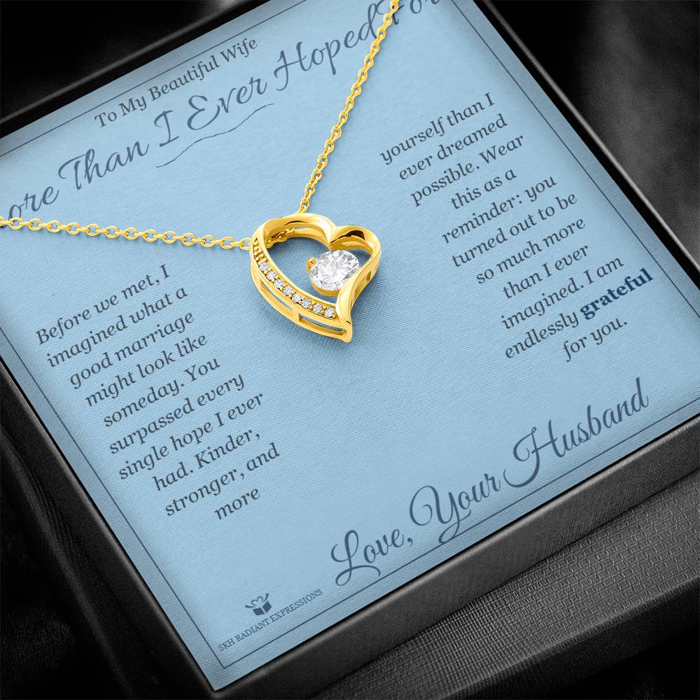 Forever Love Necklace engraved with your own words for wife