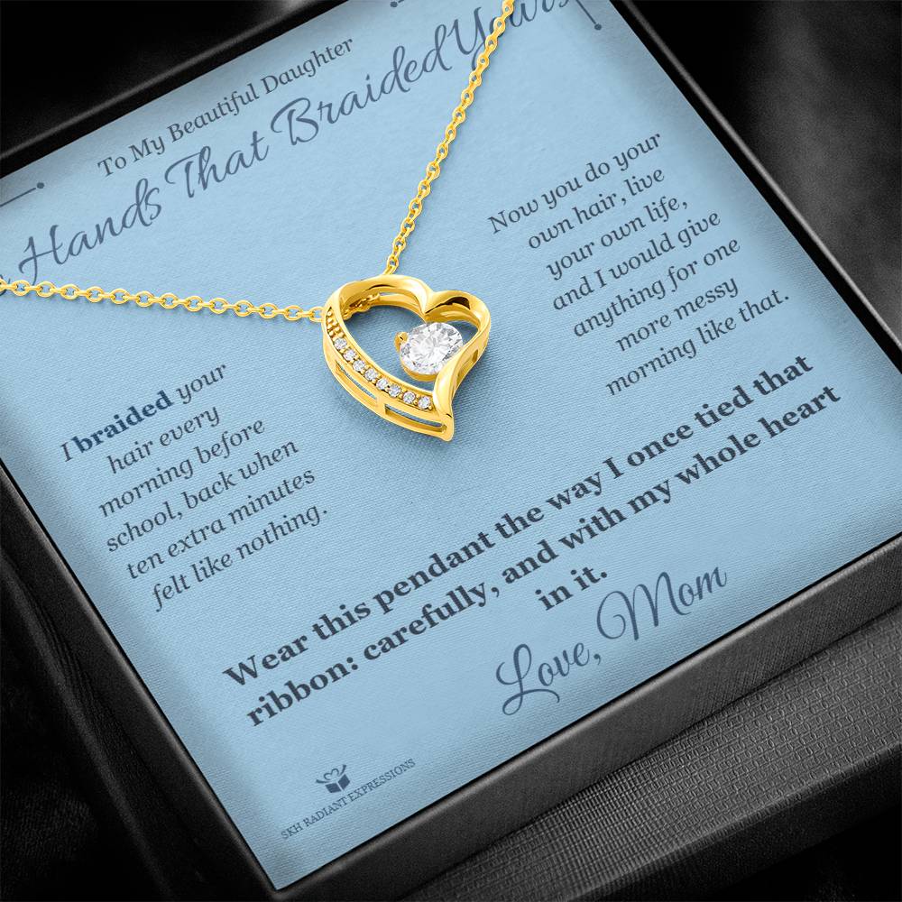 Forever Love Necklace engraved with your own words for daughter