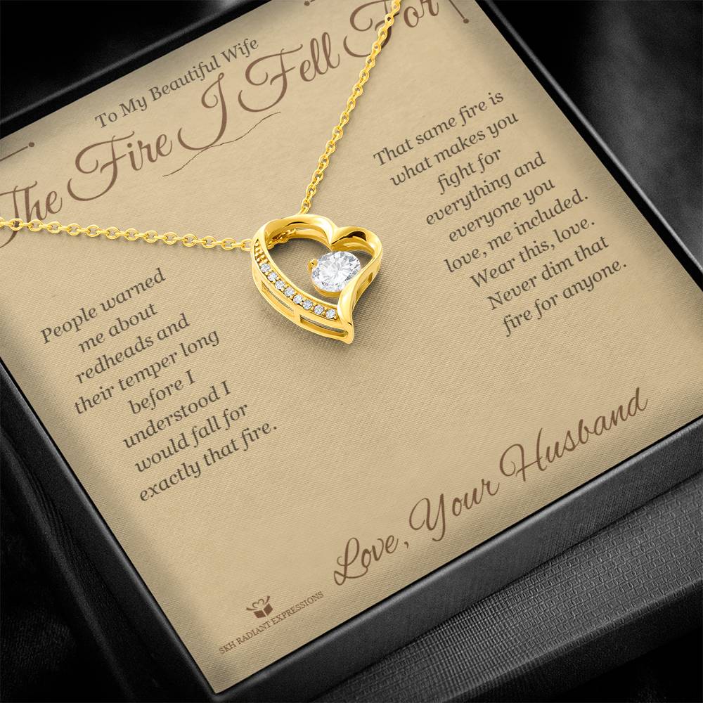 Forever Love Necklace engraved with your own words for wife