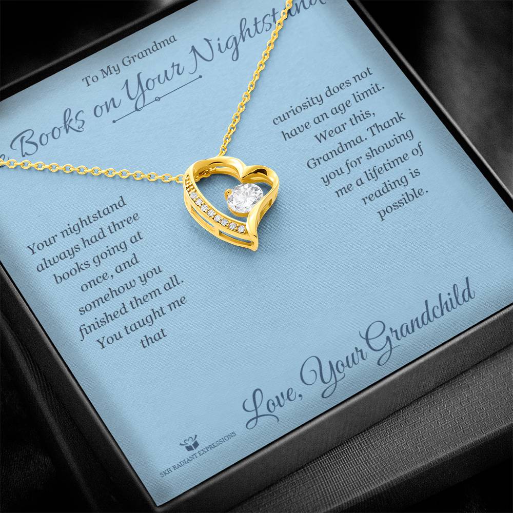 Engraved Forever Love Necklace with message for grandmother