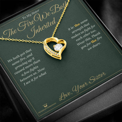 Forever Love Necklace engraved with your own words for sister
