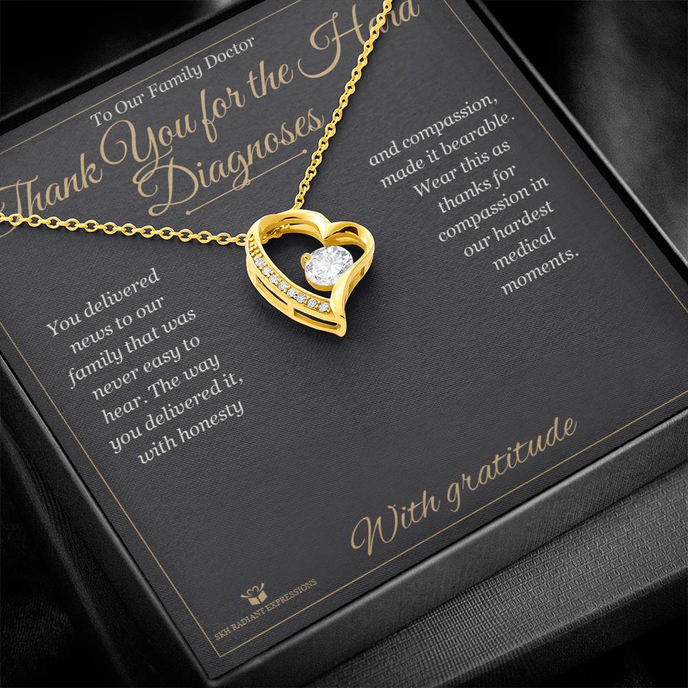 Engraved Forever Love Necklace with message for doctor