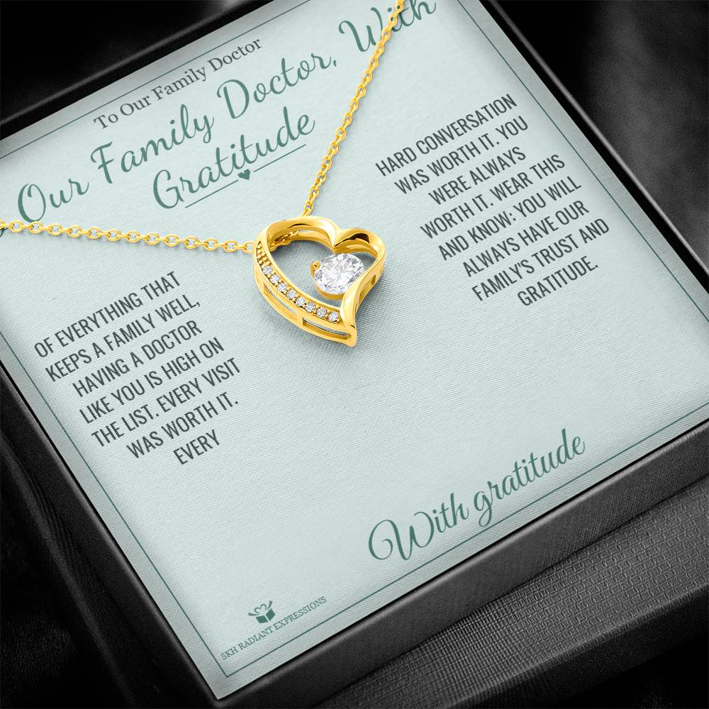 Engraved Forever Love Necklace with message for doctor