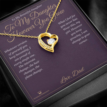Forever Love Necklace engraved with your own words for daughter