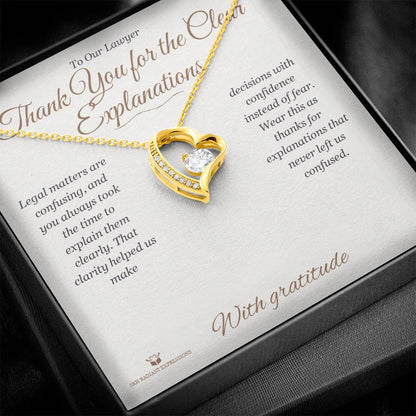 Engraved Forever Love Necklace with message for lawyer