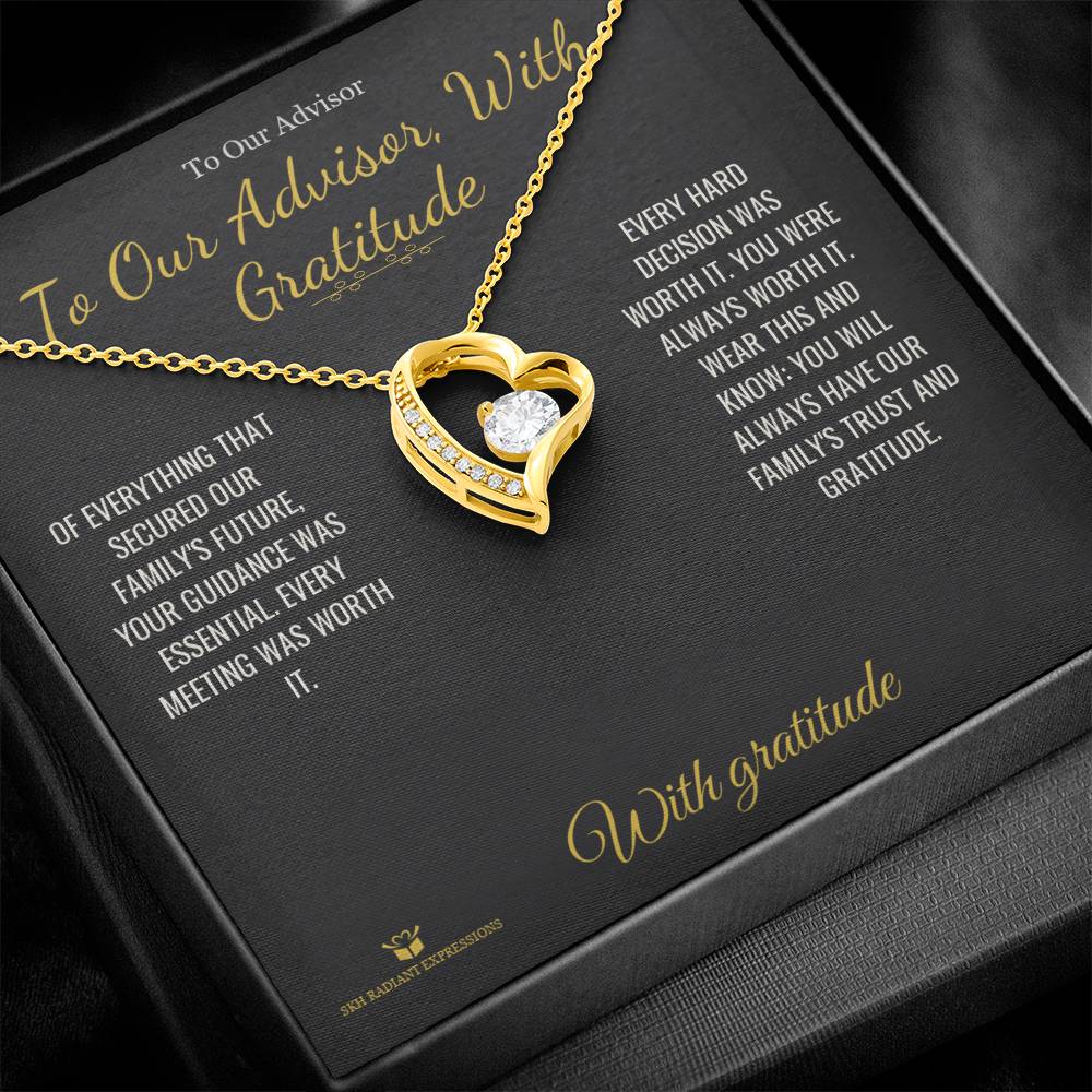 Custom name-personalized Forever Love Necklace gift for advisor