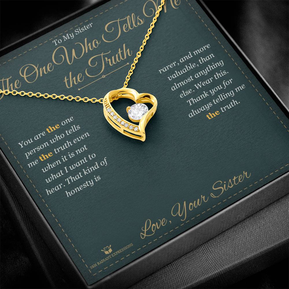 Forever Love Necklace engraved with your own words for sister