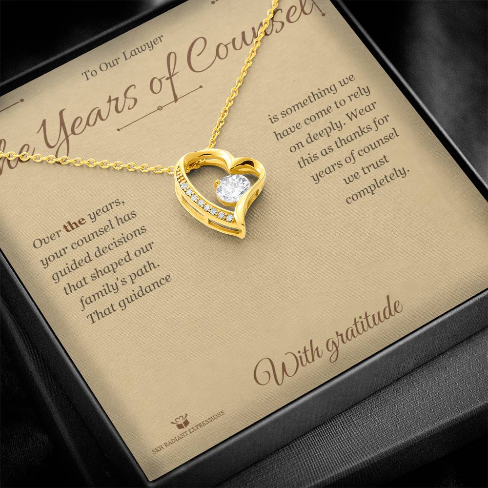 Custom name-personalized Forever Love Necklace gift for lawyer