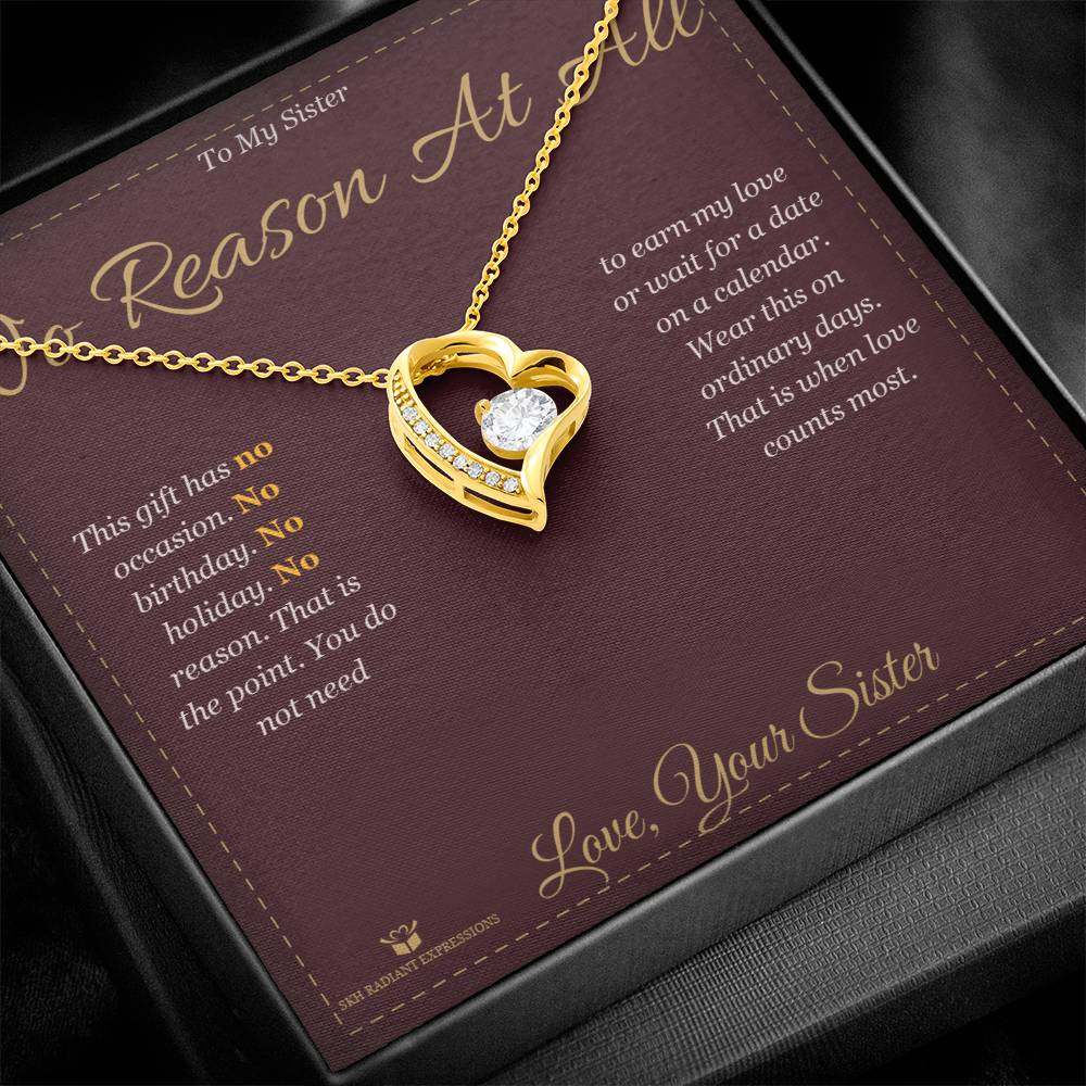 Forever Love Necklace engraved with your own words for sister
