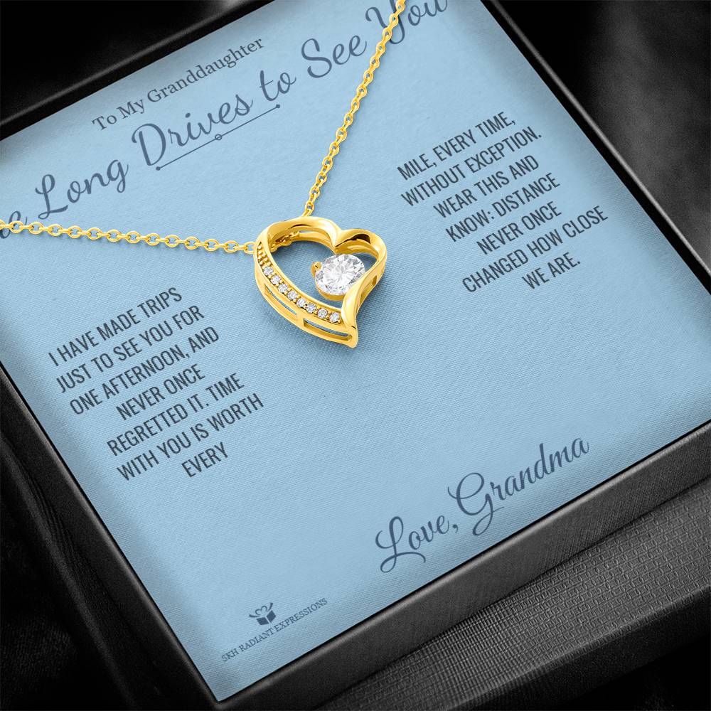 Forever Love Necklace engraved with your own words for granddaughter