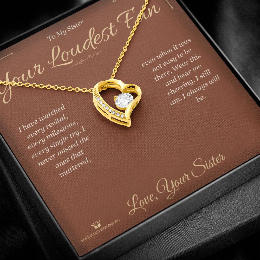 Forever Love Necklace engraved with your own words for sister