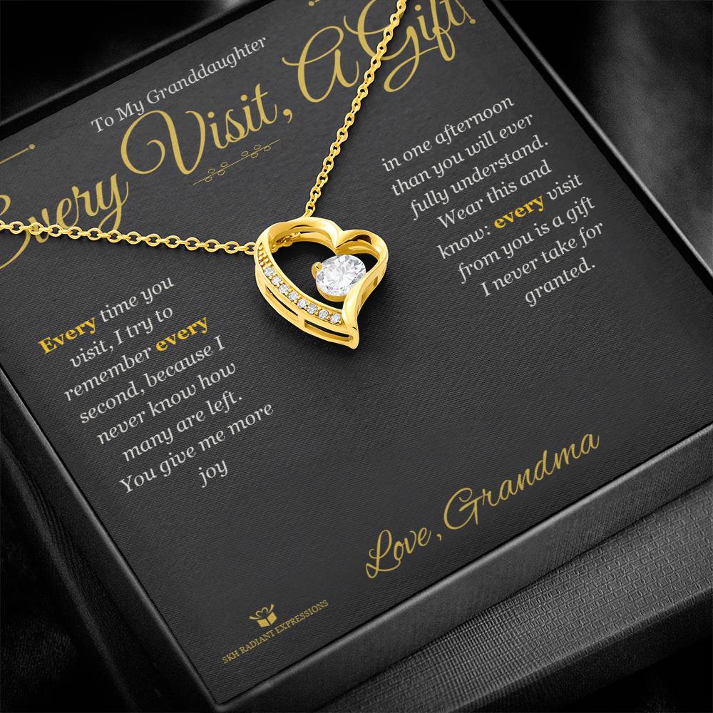 Forever Love Necklace engraved with your own words for granddaughter