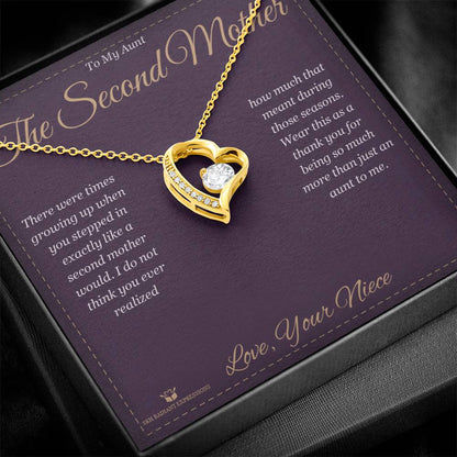 Forever Love Necklace with personalized message card for aunt