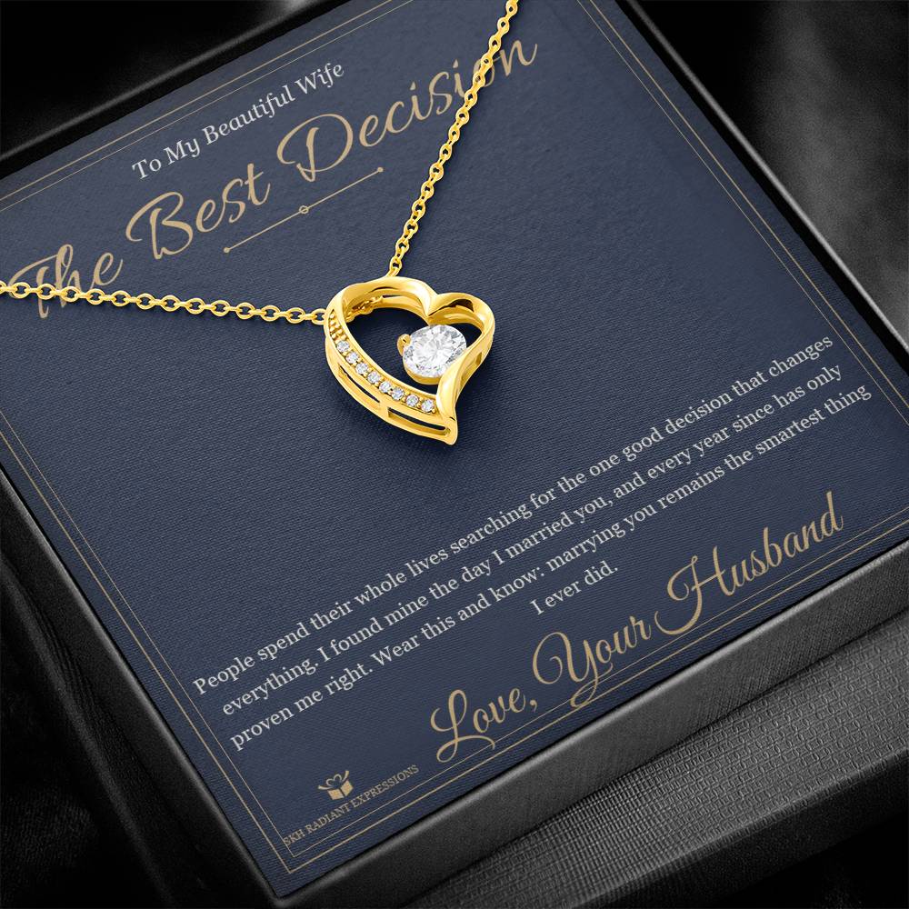 The Best Decision - Forever Love Necklace with Red Rose Box for Wife - personalized keepsake gift from SKH Radiant Expressions