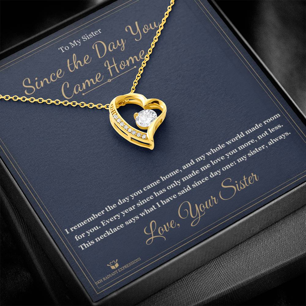 Since the Day You Came Home - Forever Love Necklace for Sister - personalized keepsake gift from SKH Radiant Expressions