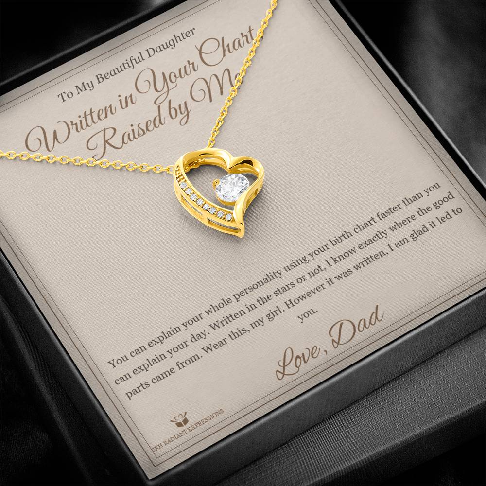 Written in Your Chart, Raised by Me - Forever Love Necklace for Daughter