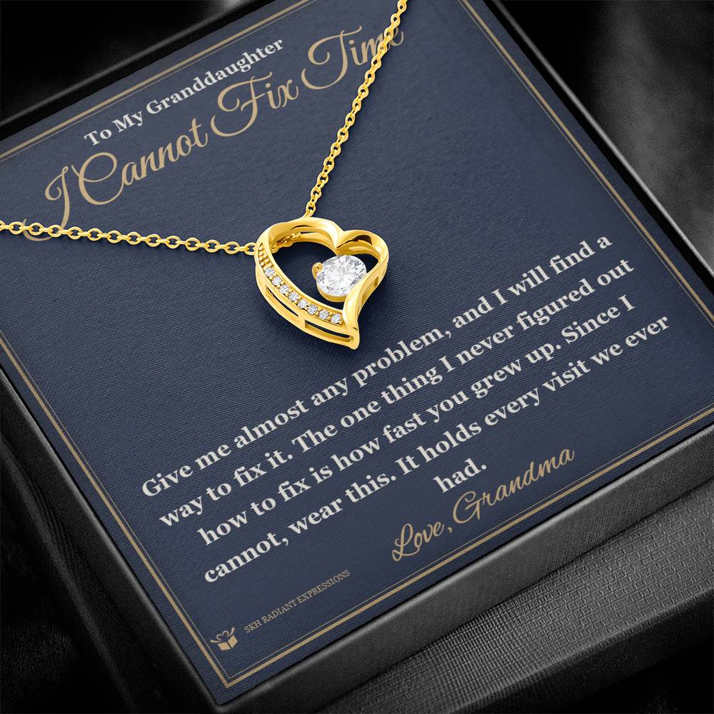 Forever Love Necklace with personalized message card for granddaughter
