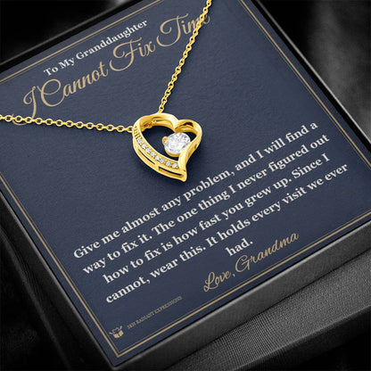 Forever Love Necklace with personalized message card for granddaughter