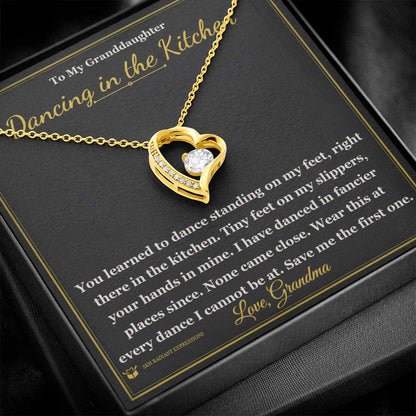 Engraved Forever Love Necklace with message for granddaughter