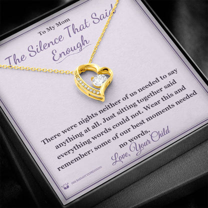 Forever Love Necklace with personalized message card for mom