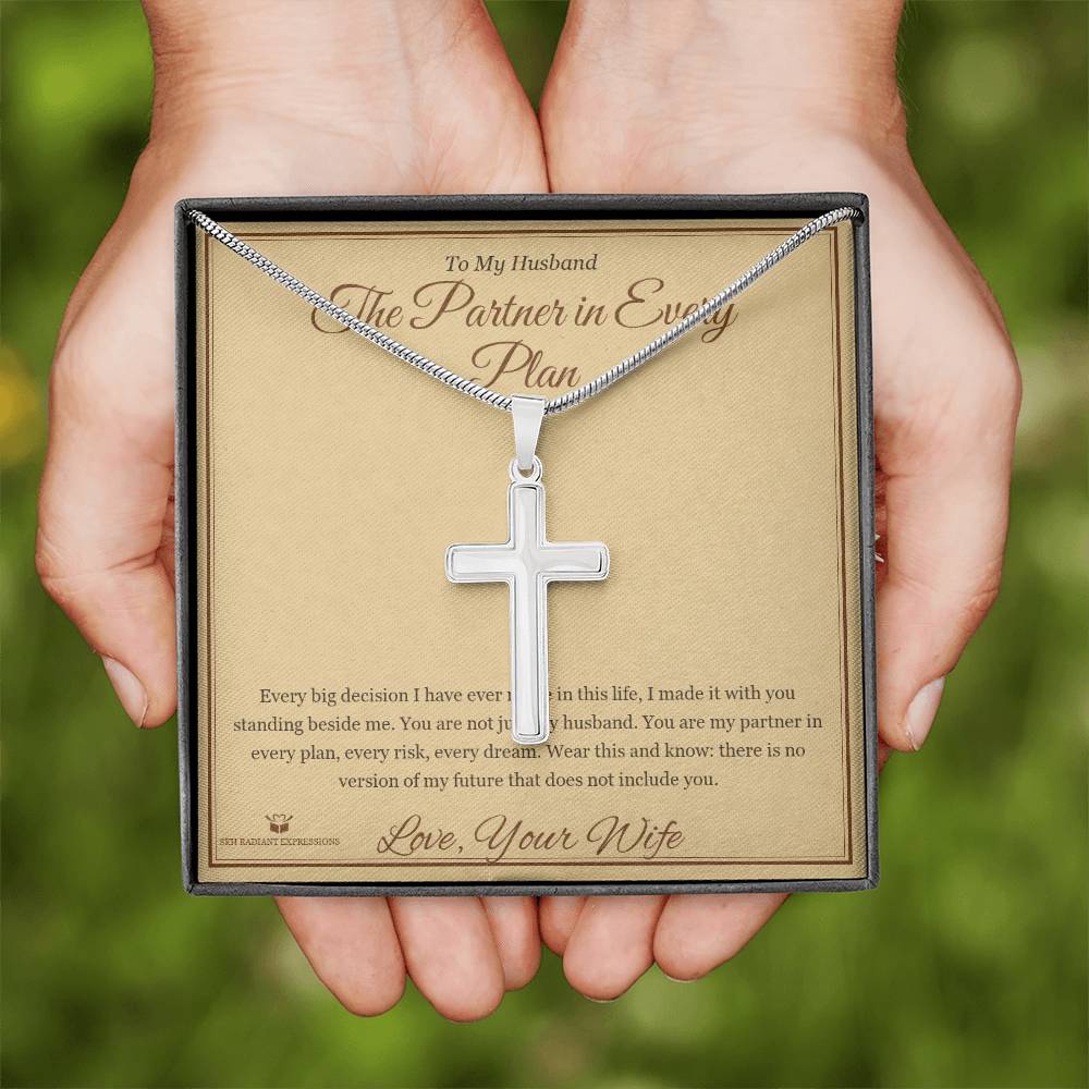 The Partner in Every Plan - Artisan Cross Necklace for Husband - personalized keepsake gift from SKH Radiant Expressions