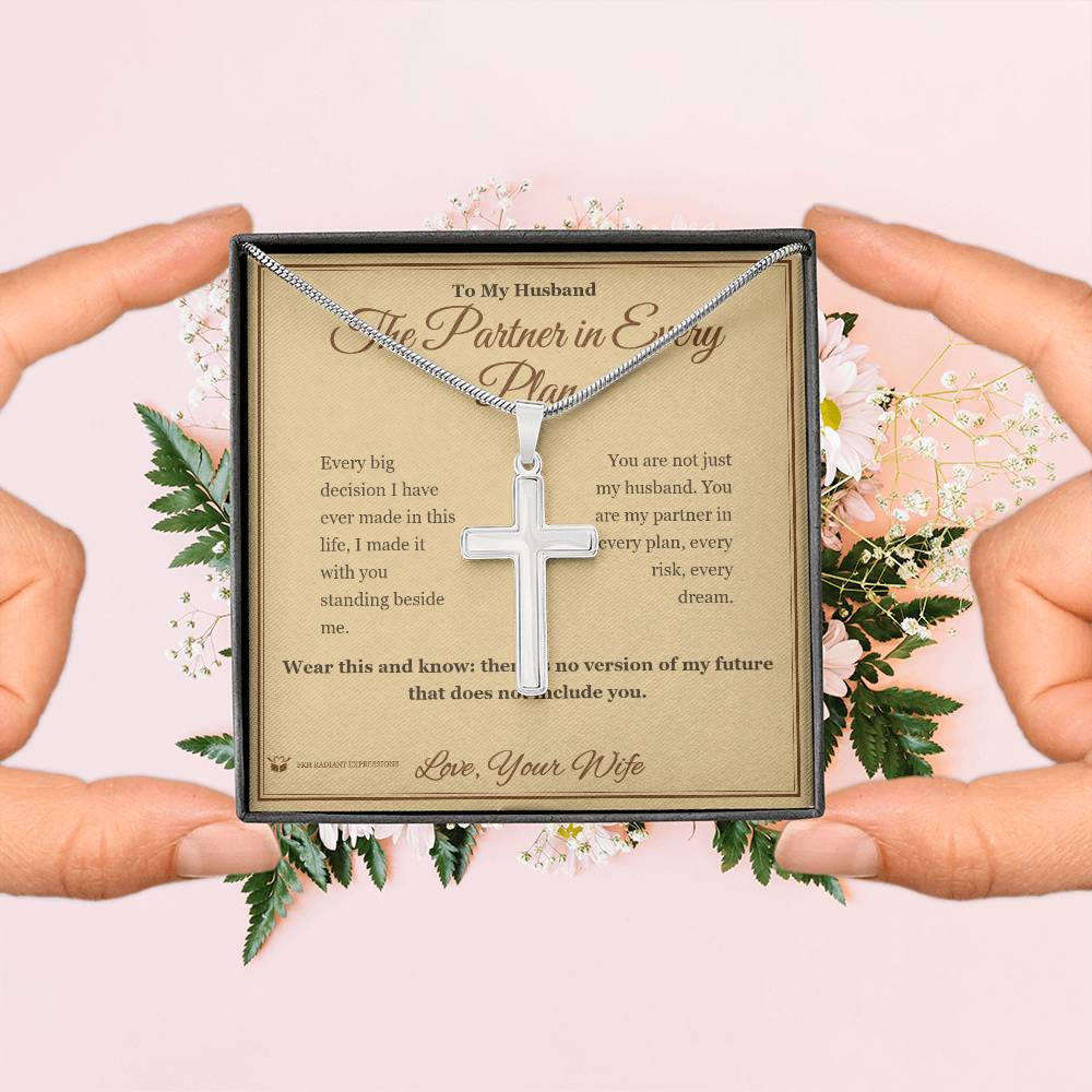 The Partner in Every Plan - Artisan Cross Necklace for Husband - personalized keepsake gift from SKH Radiant Expressions