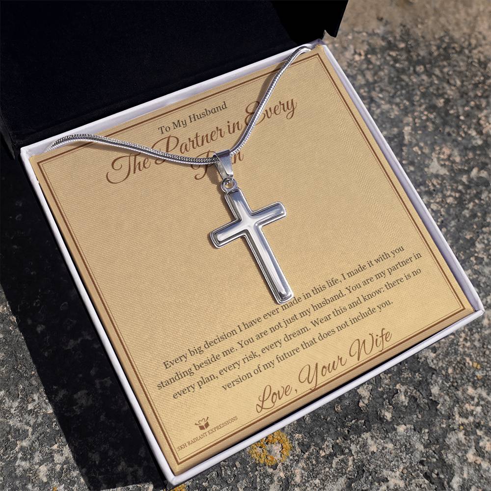 The Partner in Every Plan - Artisan Cross Necklace for Husband - personalized keepsake gift from SKH Radiant Expressions