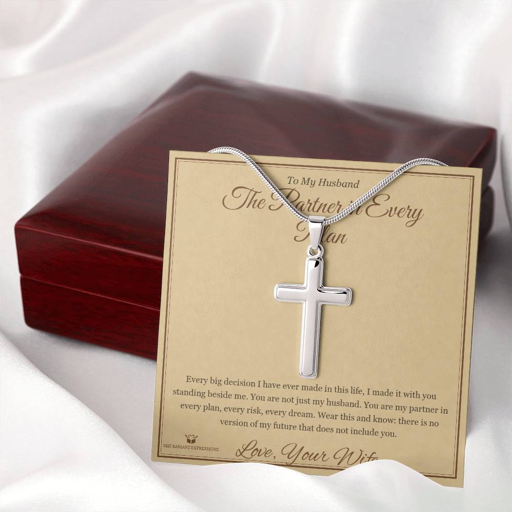 The Partner in Every Plan - Artisan Cross Necklace for Husband - personalized keepsake gift from SKH Radiant Expressions
