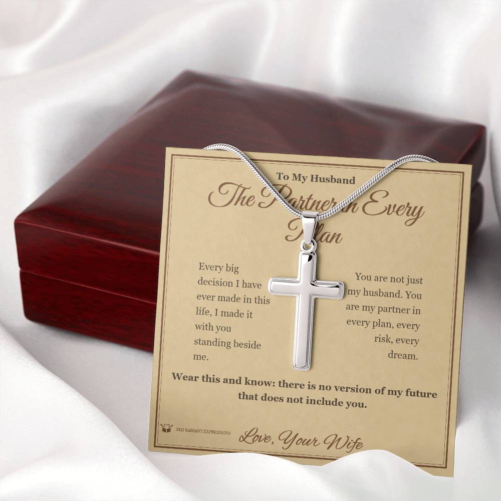 The Partner in Every Plan - Artisan Cross Necklace for Husband - personalized keepsake gift from SKH Radiant Expressions