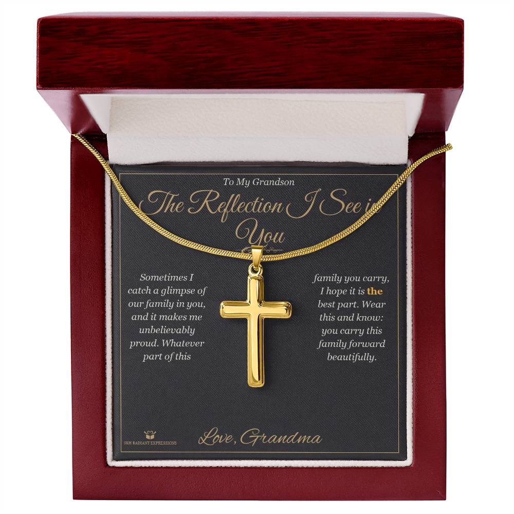 The Reflection I See in You - Artisan Cross Necklace for Grandson