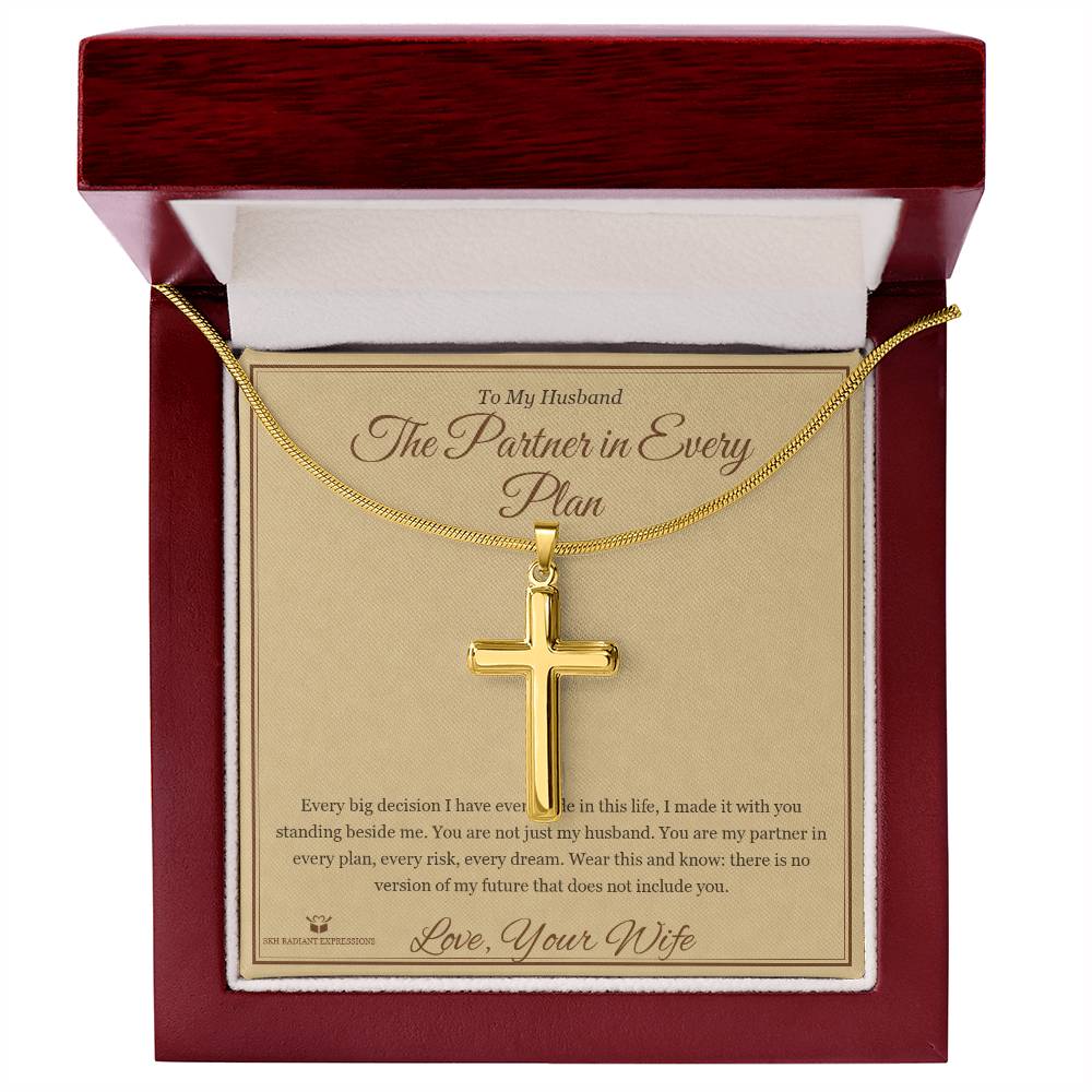 The Partner in Every Plan - Artisan Cross Necklace for Husband - personalized keepsake gift from SKH Radiant Expressions