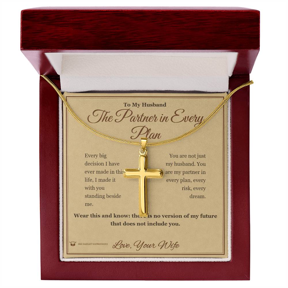 The Partner in Every Plan - Artisan Cross Necklace for Husband - personalized keepsake gift from SKH Radiant Expressions