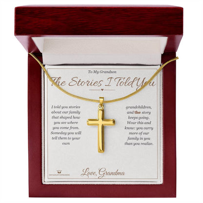 Artisan Cross Necklace gift for grandson from Grandma