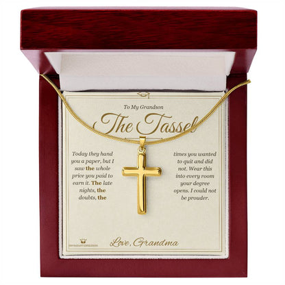 Artisan Cross Necklace gift for grandson from Grandma