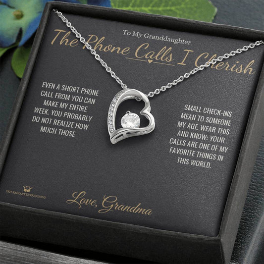 The Phone Calls I Cherish - Forever Love Necklace for Granddaughter