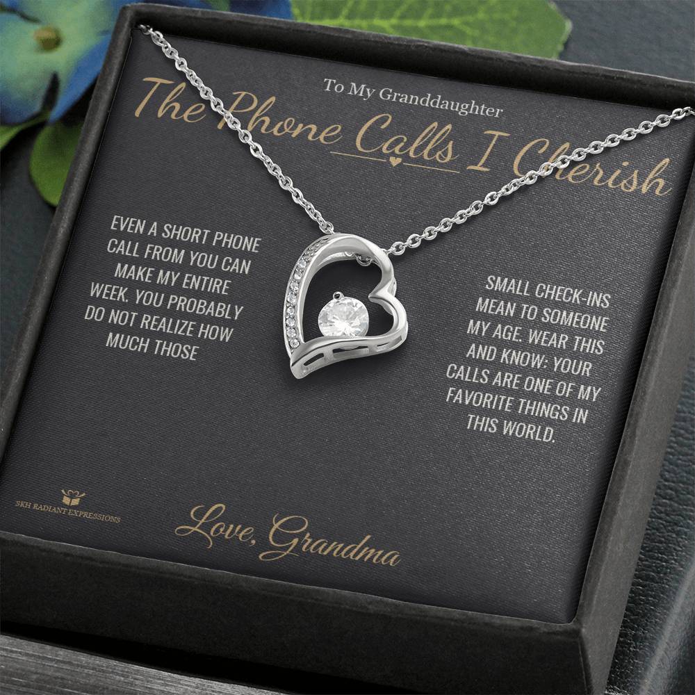 Engraved Forever Love Necklace with message for granddaughter