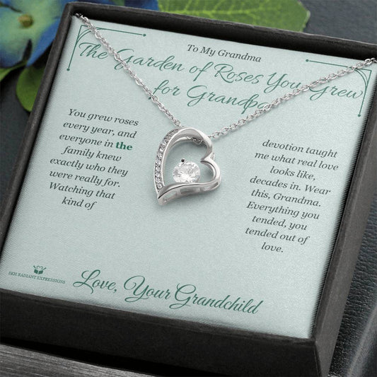 The Garden of Roses You Grew for Grandpa - Forever Love Necklace for Grandmother