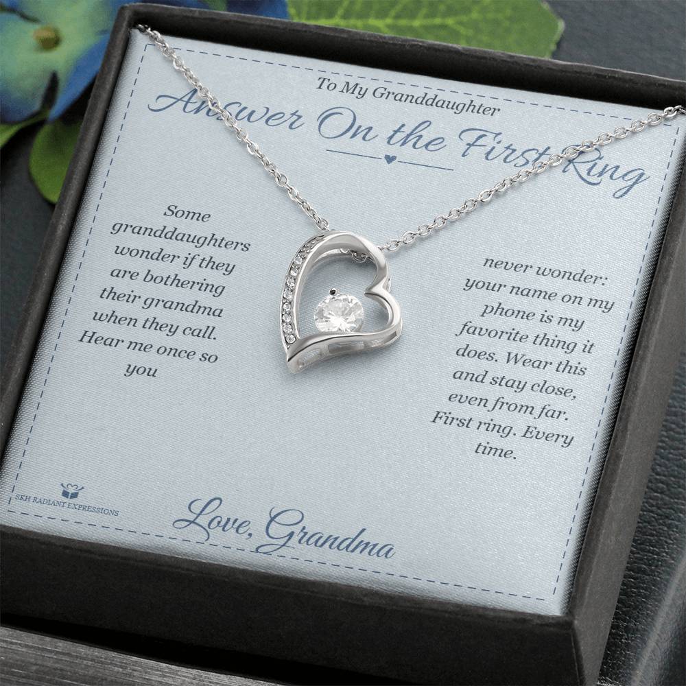 Answer On the First Ring - Forever Love Necklace for Granddaughter